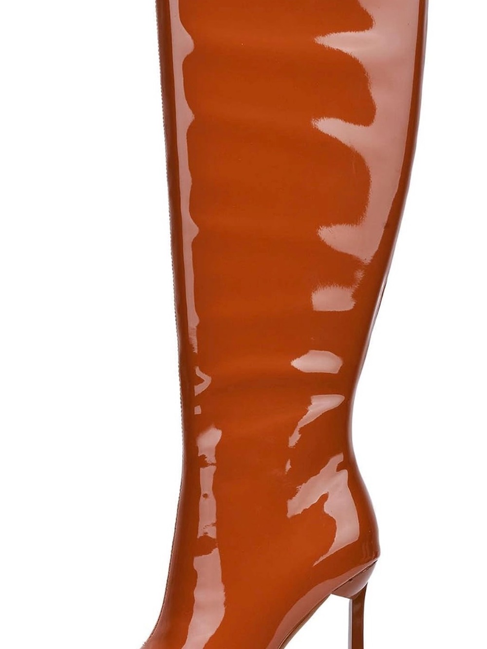 Simoni Patent Knee High Square Toe Boots